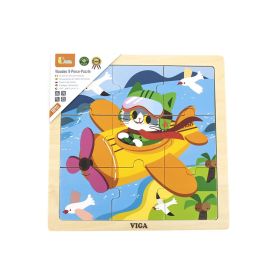 Dřevěné puzzle pro nejmenší Viga 9 ks Letadlo