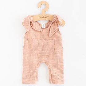 Kojenecké mušelínové lacláčky New Baby Comfort clothes růžová | 62 (3-6m), 68 (4-6m), 86 (12-18m)