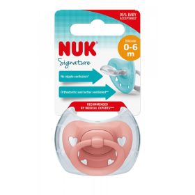 Šidítko NUK Signature 0-6m broskvová Dle obrázku
