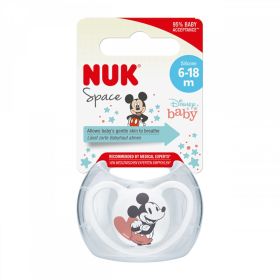 Šidítko Space NUK 6-18m Disney Mickey Mouse šedá Šedá