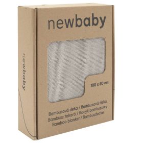 Bambusová pletená deka New Baby 100x80 cm light grey