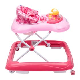 Dětské chodítko Baby Mix s volantem a silikonovými kolečky růžové
