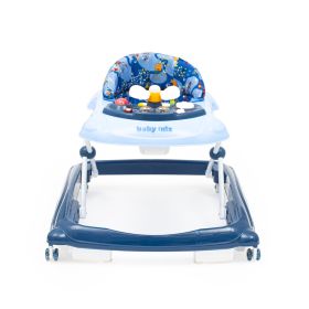 Dětské chodítko Baby Mix s volantem a silikonovými kolečky tmavě modrá