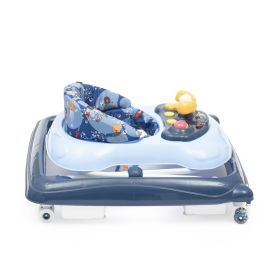 Dětské chodítko Baby Mix s volantem a silikonovými kolečky tmavě modrá