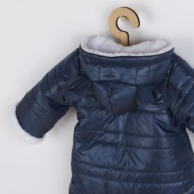 Zimní kojenecká kombinéza s kapucí a oušky New Baby Pumi blue Modrá
