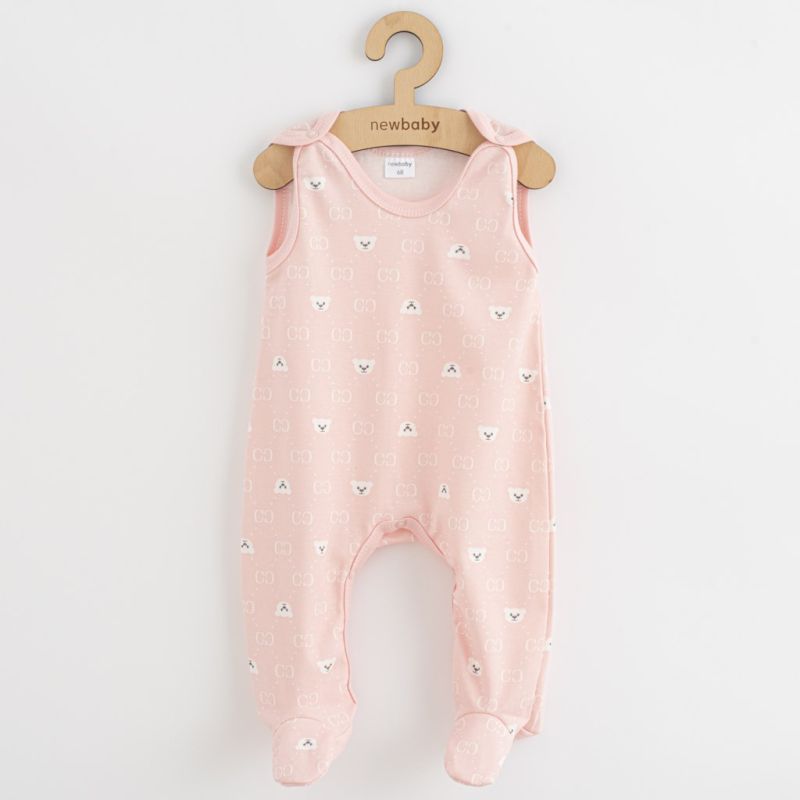 Kojenecké dupačky New Baby Classic II medvídek bílý Růžová