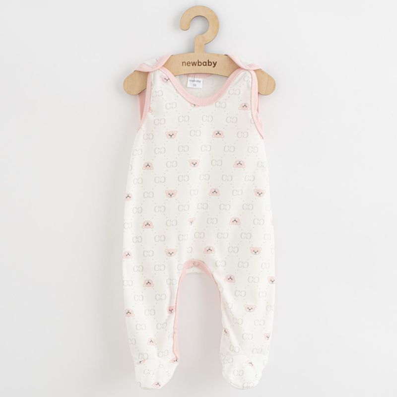 Kojenecké dupačky New Baby Classic II medvídek růžový Bílá