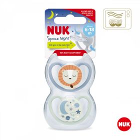 Šidítko NUK Happy Nights 6-18m 2ks/BOX holka Růžová