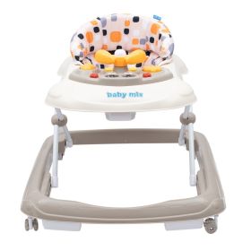 Dětské chodítko Baby Mix s volantem a silikonovými kolečky beige