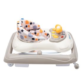 Dětské chodítko Baby Mix s volantem a silikonovými kolečky beige