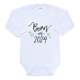 Body s potiskem New Baby Born in 2024 Bílá | 56 (0-3m), 62 (3-6m), 68 (4-6m), 86 (12-18m)