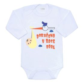 Body s potiskem New Baby Doručeno v roce 2024 Bílá | 56 (0-3m), 62 (3-6m), 68 (4-6m), 74 (6-9m), 80 (9-12m), 86 (12-18m)