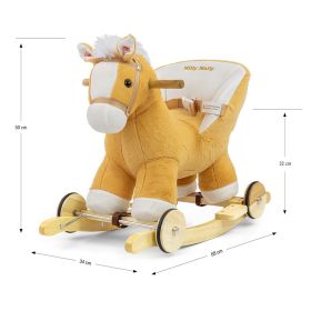 Houpací koník s melodií a kolečky Milly Mally Polly hnědý