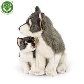 Plyšový vlk s mládětem 27cm ECO-FRIENDLY RAPPA
