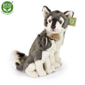 Plyšový vlk s mládětem 27cm ECO-FRIENDLY