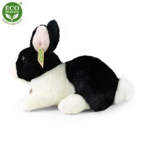 Plyšový králík bílo-černý ležící 23 cm ECO-FRIENDLY RAPPA