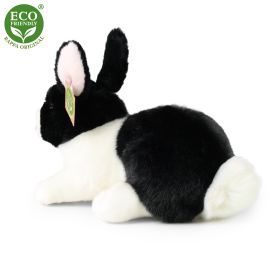 Plyšový králík bílo-černý ležící 23 cm ECO-FRIENDLY RAPPA