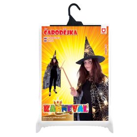 Čarodějnický plášť s kloboukem a pavučinou pro dospělé RAPPA