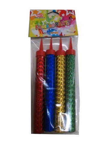 Fontána párty barevná 40 sek. 12cm 4ks v sáčku RAPPA