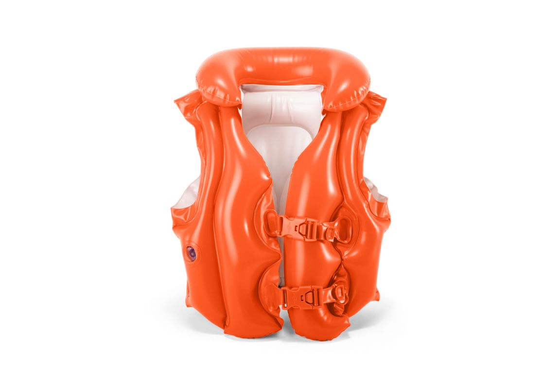 Nafukovací vesta plovací DELUXE oranžová 3-6 let Intex