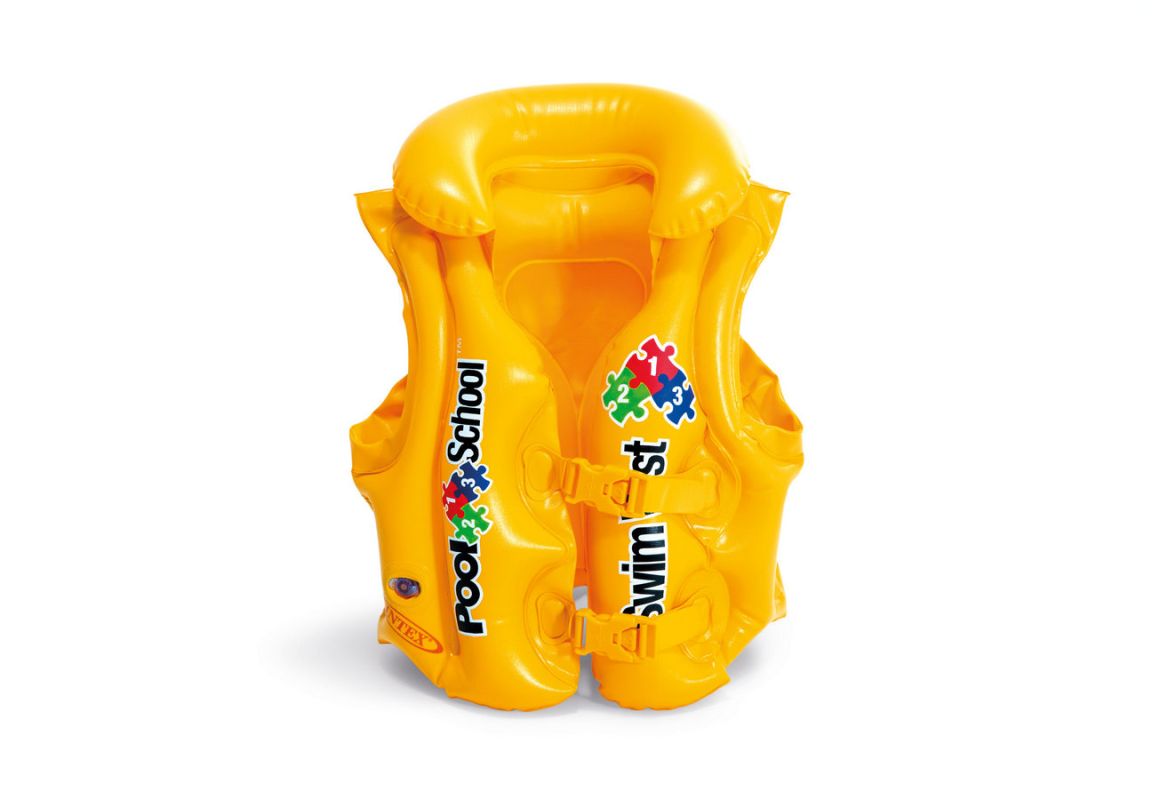 Nafukovací vesta plovací POOL SCHOOL DELUXE žlutá 3-6 let Intex