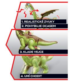 Chodící dinosaurus DODO se zvukem a světlem RAPPA