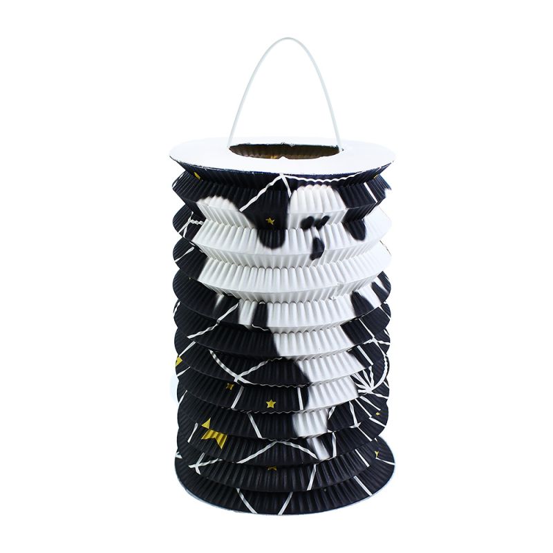 Lampion černý Halloween duch 15 cm RAPPA