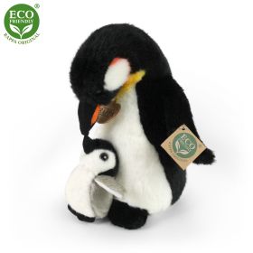Plyšový tučňák s mládětem 22 cm ECO-FRIENDLY
