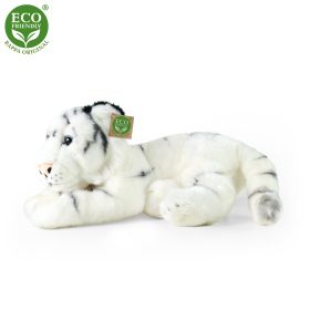 Plyšový tygr bílý ležící 36 cm ECO-FRIENDLY RAPPA