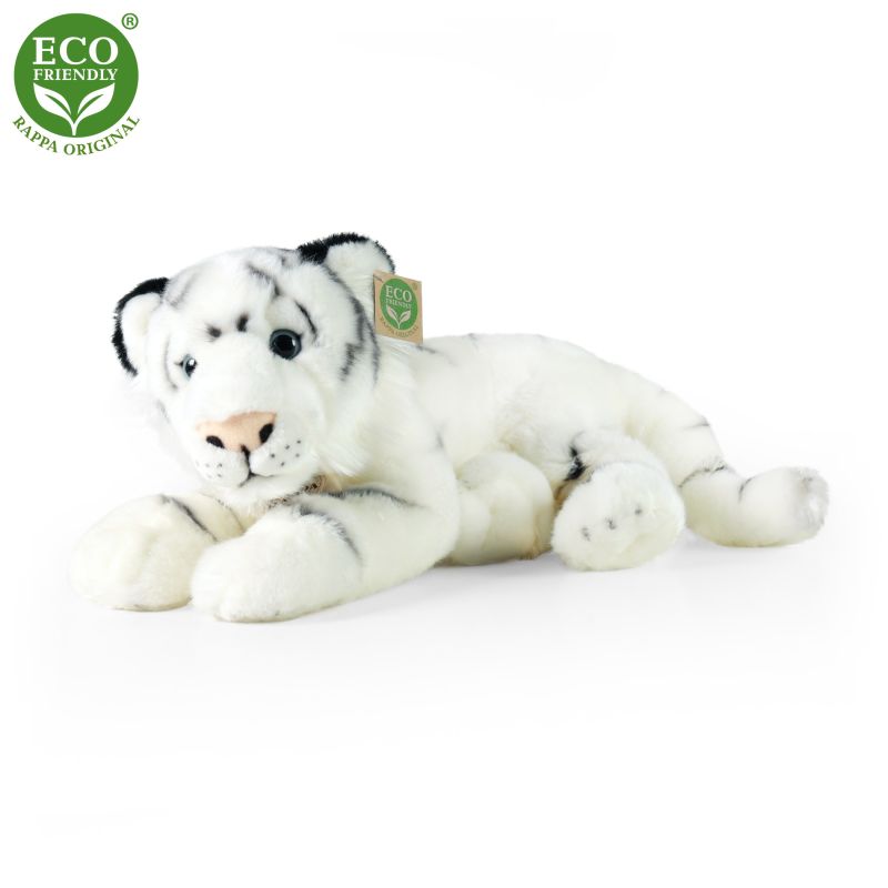 Plyšový tygr bílý ležící 36 cm ECO-FRIENDLY RAPPA