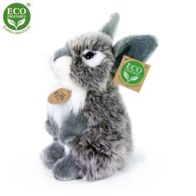 Plyšový zajíc šedý sedící 20 cm ECO-FRIENDLY RAPPA