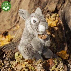 Plyšový zajíc šedý sedící 20 cm ECO-FRIENDLY RAPPA