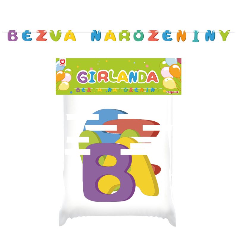 Girlanda papírová BEZVA NAROZENINY RAPPA