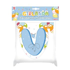 Papírová girlanda Všechno nejlepší - modrá RAPPA