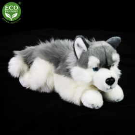 Plyšový pes husky ležící 30 cm ECO-FRIENDLY RAPPA