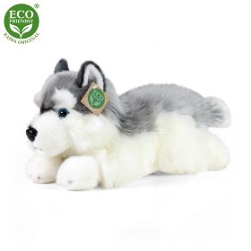 Plyšový pes husky ležící 30 cm ECO-FRIENDLY