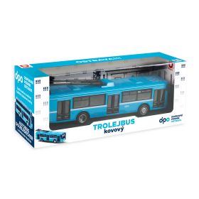 Kovový trolejbus DPO Ostrava modrý 16 cm RAPPA