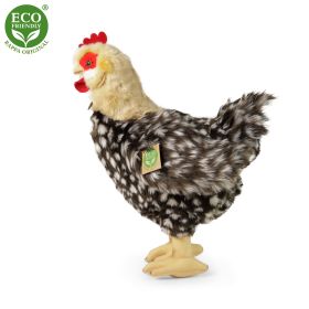 Plyšová slepice kropenatá stojící 33 cm s vejcem ECO-FRIENDLY RAPPA