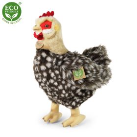 Plyšová slepice kropenatá stojící 33 cm s vejcem ECO-FRIENDLY