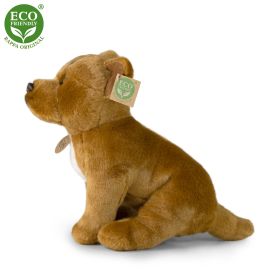 Plyšový pes stafordšírský bulteriér hnědý sedící 30 cm ECO-FRIENDLY RAPPA