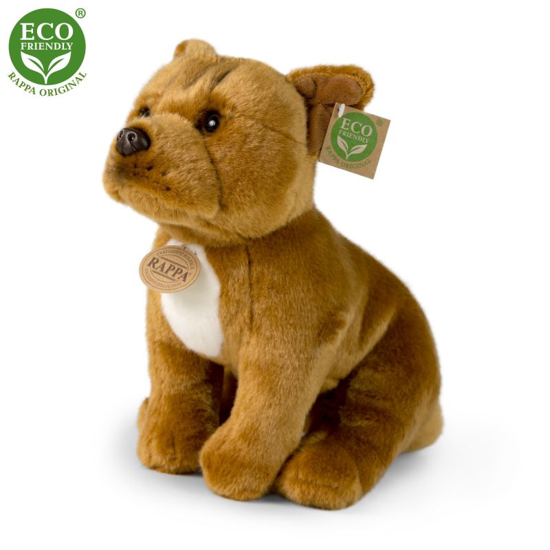 Plyšový pes stafordšírský bulteriér hnědý sedící 30 cm ECO-FRIENDLY RAPPA