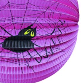 Lampion Halloween pavouk 25 cm se svítící hůlkou 40 cm RAPPA