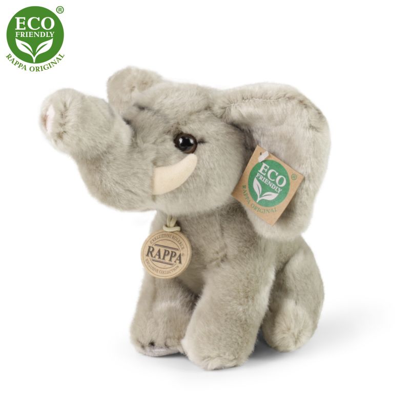 Plyšový slon sedící 18 cm ECO-FRIENDLY RAPPA
