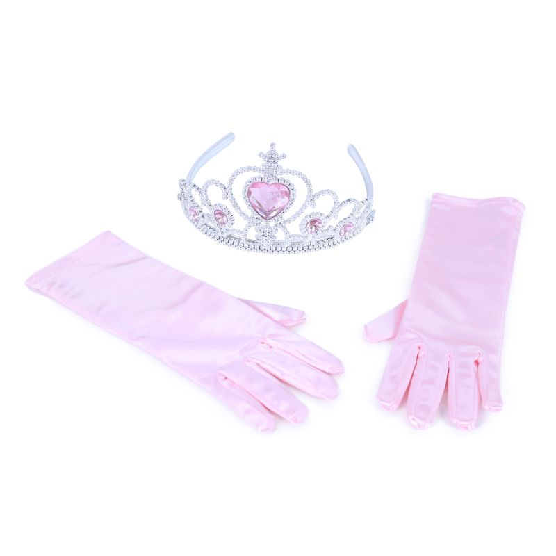 Sada princezna rukavice s korunkou - růžová RAPPA