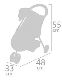 Sportovní kočárek pro panenky tříkolový 55 cm RAPPA