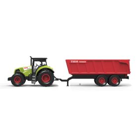 Traktor plastový se zvukem a světlem s červenou vlečkou RAPPA