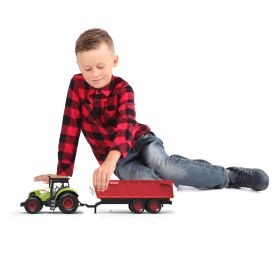 Traktor plastový se zvukem a světlem s červenou vlečkou RAPPA
