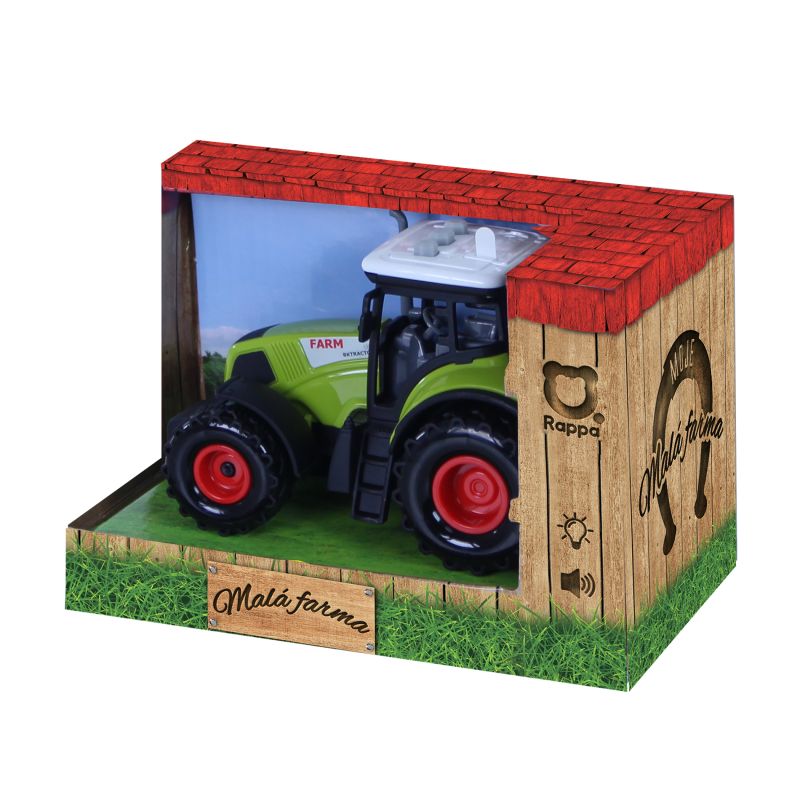Traktor se zvukem a světlem 14 cm RAPPA