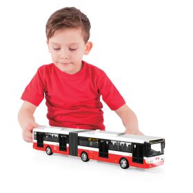 Kloubový autobus který hlásí zastávky česky 36 cm červený RAPPA