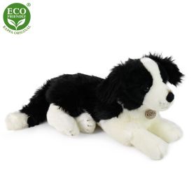 Plyšový pes border kolie ležící 45 cm ECO-FRIENDLY